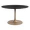 Homeroots 47" Gold Rounded Steel Pedestal Base Dining Table 394616 - alternate 1