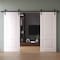 Sartodoors Double Barn Door 72 x 84 inches, BASIC 9422 White, 13FT Rail Track Set, Solid Panel Interior Door BASIC9422DB-B-SKIN-7284 - alternate 5