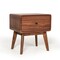Homeroots Modern Mid Century Walnut Nightstand with Single Drawer 473016 - alternate 5