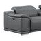 Homeroots Battleship Gray Leather Modular L Shaped Eight Piece Corner Sectional With Console 643921 - alternate 3