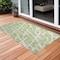 Homeroots 2' X 3' Green and White Abstract Washable Non Skid Indoor Outdoor Area Rug 559622 - alternate 1