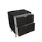 Homeroots 24" Black Wood Two Drawer Nightstand 552255 - alternate 7