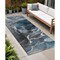 Homeroots 8' Ivory Blue And Gray Abstract Washable Indoor Outdoor Runner Rug 559425 - alternate 1
