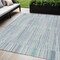 Homeroots 5' X 8' Mint Green And Ivory Striped Washable Indoor Outdoor Area Rug 631546 - alternate 1