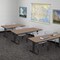Regency Cain T-Base Training Seminar Table W/ 2 M Stack Chairs, 66 in W, 24 in L, Noble Oak MTRCT6624NO47GY - alternate 6