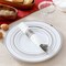 Elama 350 Piece Disposable Plastic Dinnerware Party Set for 50 Guests in White with Silver Trim 750123347M - alternate 6