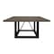 Homeroots 60" Dark Brown and Black Solid Wood and Iron Frame Base Square Dining Table 544750 - alternate 9