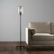 Homeroots 66" Black Torchiere Floor Lamp With Clear Seeded Glass Drum Shade 523531 - alternate 1