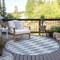 Homeroots 8' Sky Blue And Ivory Round Geometric Washable Indoor Outdoor Area Rug 577117 - alternate 7