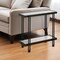 Homeroots 24" Black And Clear Glass End Table With Shelf 544201 - alternate 1