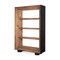 Homeroots 72" Black And Natural Distressed Solid Wood Three Tier Bookcase 611042 - alternate 1
