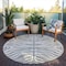 Homeroots 8' Gray And Ivory Round Animal Print Washable Indoor Outdoor Area Rug 600620 - alternate 9