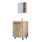 Homeroots 18" Natural Wood Freestanding Bathroom Vanity With White Sink And Medicine Cabinet With Mirror 546367 - alternate 1