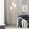 Homeroots 69" Brass Three Light Torchiere Floor Lamp With White Frosted Glass Rectangular Shade 523556 - alternate 8