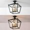 Jonathan Y Plains 12" 4-Light Modern Farmhouse Metal Open-Frame Pagoda LED Semi Flush Mount Mini Lantern, Dark G JYL7610H - alternate 9