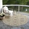 Homeroots 8' Beige Blue And Brown Round Moroccan Washable Indoor Outdoor Area Rug 605141 - alternate 7