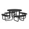 Leisure Craft Round Picnic Table, Black, In Ground Mount, 46 in T46ROIG-BLACK - alternate 1