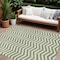 Homeroots 8' X 10' Green And Ivory Chevron Washable Indoor Outdoor Area Rug 595310 - alternate 1