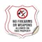 Signmission No Guns Shield Sign No Firearms Or Weapo, 18 inch X 18 inch, Vinyl Decal, 2PK SHI-D-2PACK-18-395 - alternate 1