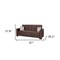 Homeroots 87" Brown Microfiber Convertible Futon Sleeper Sofa And Toss Pillows With Storage 607095 - alternate 8