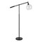 Homeroots 61" Black Reading Floor Lamp With Clear Seeded Glass Globe Shade 523345 - alternate 1