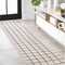 Jonathan Y Grid Modern Squares Cream/Dark Gray 2 ft. x 8 ft. Indoor/Outdoor Runner Rug SMB200A-28 - alternate 1