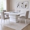 Homeroots 79" White Faux Crystals Glass and Wood Pedestal Base Dining Table 564902 - alternate 1