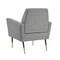 Homeroots 32" Light Gray And Black And Gold Linen Arm Chair 533828 - alternate 6