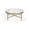 Homeroots 36" Gold Glass And Steel Round Coffee Table 520976 - alternate 8