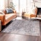 World Rug Gallery Vintage Inspired Machine Washable Non Slip Area Rug 6 ft 7 in x 6 ft 7 in Square Charcoal 6029CHARCOAL6SQ - alternate 1