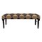 Homeroots 47in Tan And Black Black Leg Checkered Upholstered Bench 483753 - alternate 1