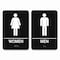 Cosco Indoor Restroom Door Sign, Men/Women, 5.9 x 9, Black/White, 2PK 098095 - alternate 1