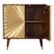 Homeroots 32in Chestnut and Gold Solid Wood Textured Door Accent Cabinet With Two Doors 654281 - alternate 7
