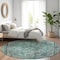 Homeroots 8' Teal Blue And Turquoise Round Medallion Washable Indoor Outdoor Area Rug 616078 - alternate 7