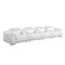 Homeroots 175" White Italian Leather Reclining Metal USB Sofa 720416 - alternate 1