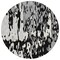 Homeroots 8' Black And Ivory Round Abstract Washable Indoor Outdoor Area Rug 613328 - alternate 6
