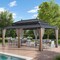 Sunjoy Kingston 20x12 Gazebo, Steel Hardtop Gazebo with Curtain and Netting - Woodgrain Aluminum Posts A1020436A000 - alternate 1