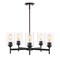 Jonathan Y Orpheus 24" 5-Light Farmhouse Industrial Iron Cylinder LED Chandelier, Oil Rubbed Bronze/Clear JYL9546A - alternate 1