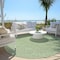 Homeroots 8' Green And Beige Round Geometric Washable Indoor Outdoor Area Rug 594385 - alternate 7