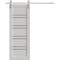 Sartodoors Barn Door 30 x 80 inches, BASIC 4901 White with Black Glass, 6.6FT Silver Rail Track Hardware Set BASIC4901BD-S-WS-30 - alternate 1