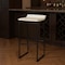 Homeroots 31" Natural and Black Solid Wood and Metal Low Back Bar Height Bar Chair 605925 - alternate 4