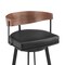 Armen Living Lacey 26in Swivel Counter Stool in Black Iron with Walnut Finish and Vintage Black Faux Leather LCLABABLKWA26 - alternate 7