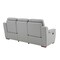 Homeroots 90" Gray Faux Leather Reclining Sofa With Brown Legs 343839 - alternate 8