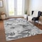 Homeroots 3' X 5' Gray And Charcoal Floral Washable Indoor Outdoor Area Rug 610980 - alternate 8