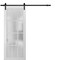 Sartodoors Sturdy Barn Door 12 lites Frosted Glass, Felicia 3312 White Silk, 6.6FT Rail Hangers Heavy Hardwar FELICIA3312BD-B-WS-1884 - alternate 1