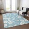 Homeroots 10' X 14' Sky Blue And Ivory Floral Washable Indoor Outdoor Area Rug 599927 - alternate 9
