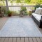 Homeroots 3' X 5' Denim Blue Ivory And Gray Geometric Washable Indoor Outdoor Area Rug 577739 - alternate 8