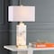 Jonathan Y Elizabeth 27.5" Contemporary Coastal Rectangular Alabaster LED Table Lamp w/Nightlight Base, White/Go JYL6201A - alternate 13