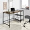 Homeroots 43" Brown and Black Wood and Metal H-Shape Computer Desk 568047 - alternate 7