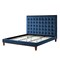 Homeroots Navy Blue Solid Wood King Tufted Upholstered Velvet Bed 544756 - alternate 8